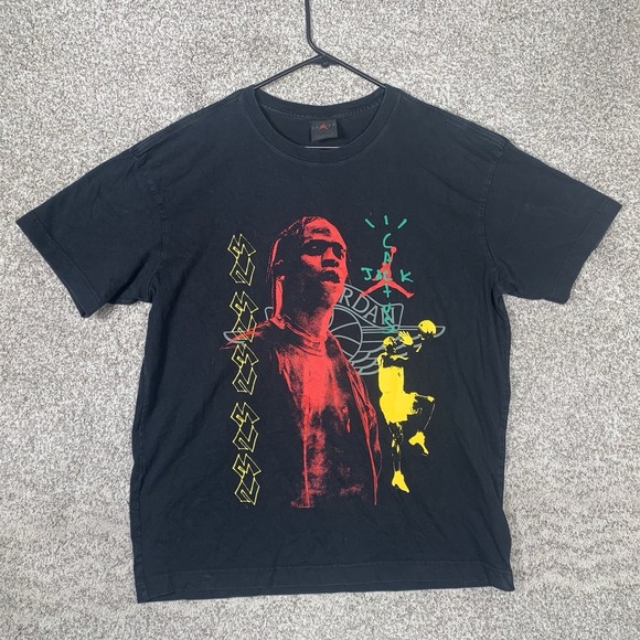 Nike Other - Nike Air Jordan Travis Scott Shirt Mens Large Black Cactus Jack Graphic NBA Rap